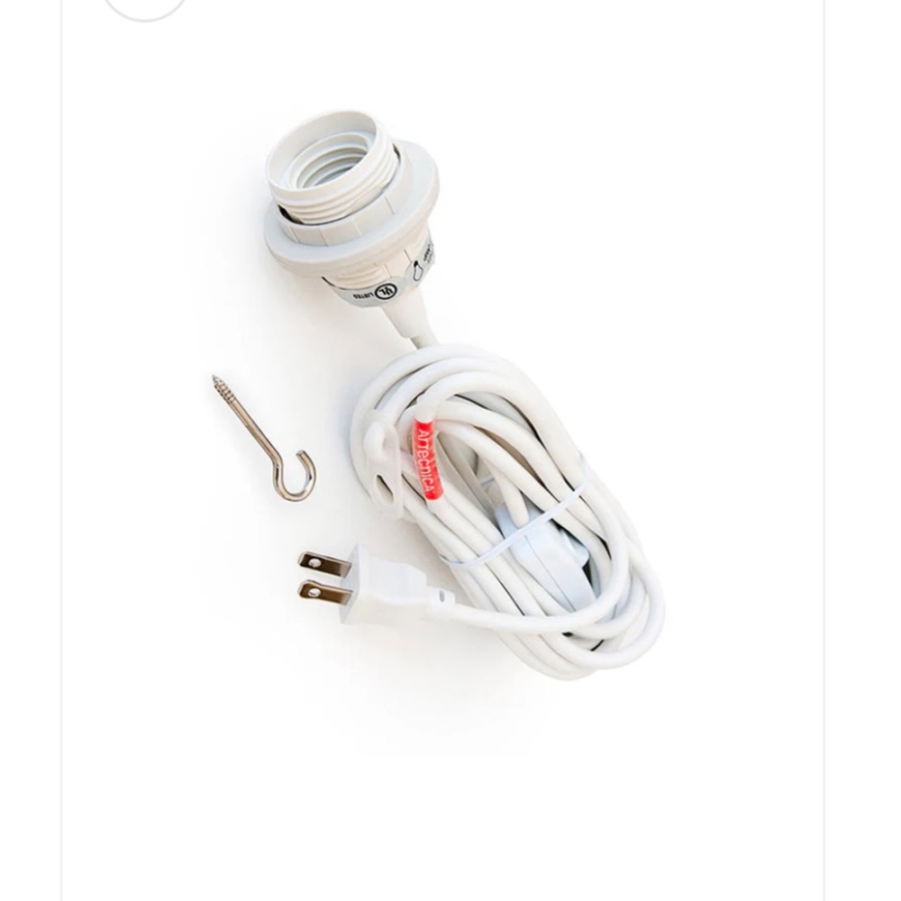 Artecnica Lighting 15ft White Pendant Light Socket Cord Set with Plug
